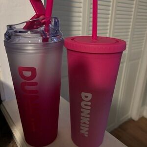 Dunkin' Pink Ombre Insulated Tumblers with Straw